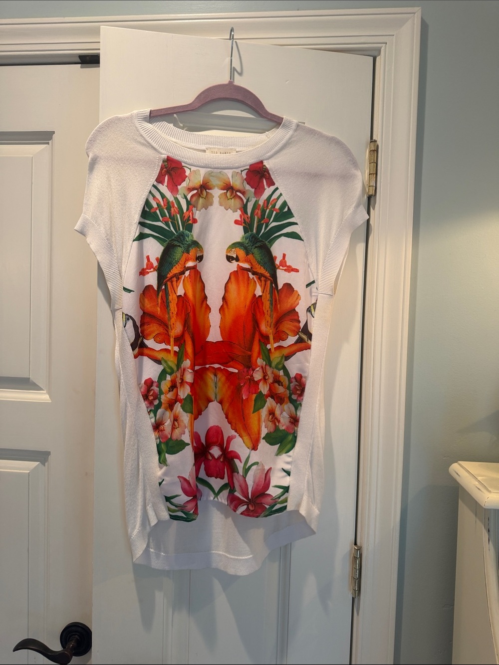 Ted Baker London White Tropical Parrot Floral Tunic